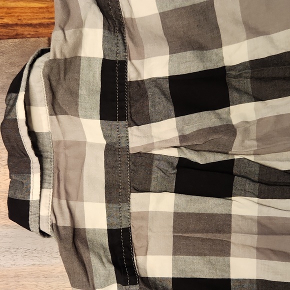 Men's Sonoma XL Button Down Shirt, with 2 Pockets, Checked Black White Gray - Picture 5 of 6